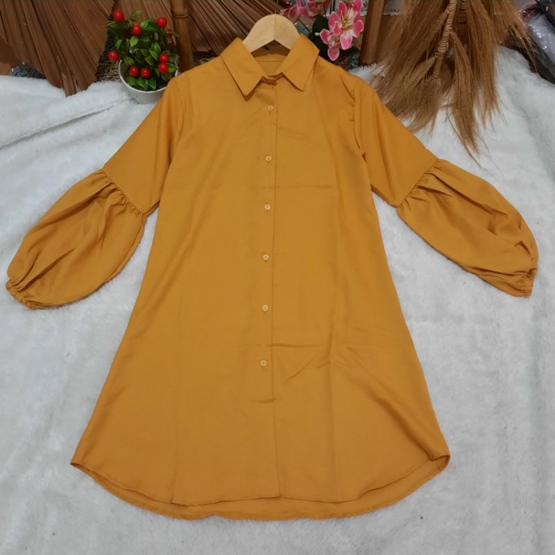 TUNIK POLOS WANITA LENGAN BALON // Tunik Polos wanita // Tunik syar'i
