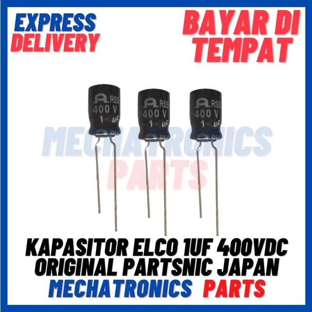 [PAS-9615] KAPASITOR ELCO 1UF 400VDC ORIGINAL PARTSNIC JAPAN