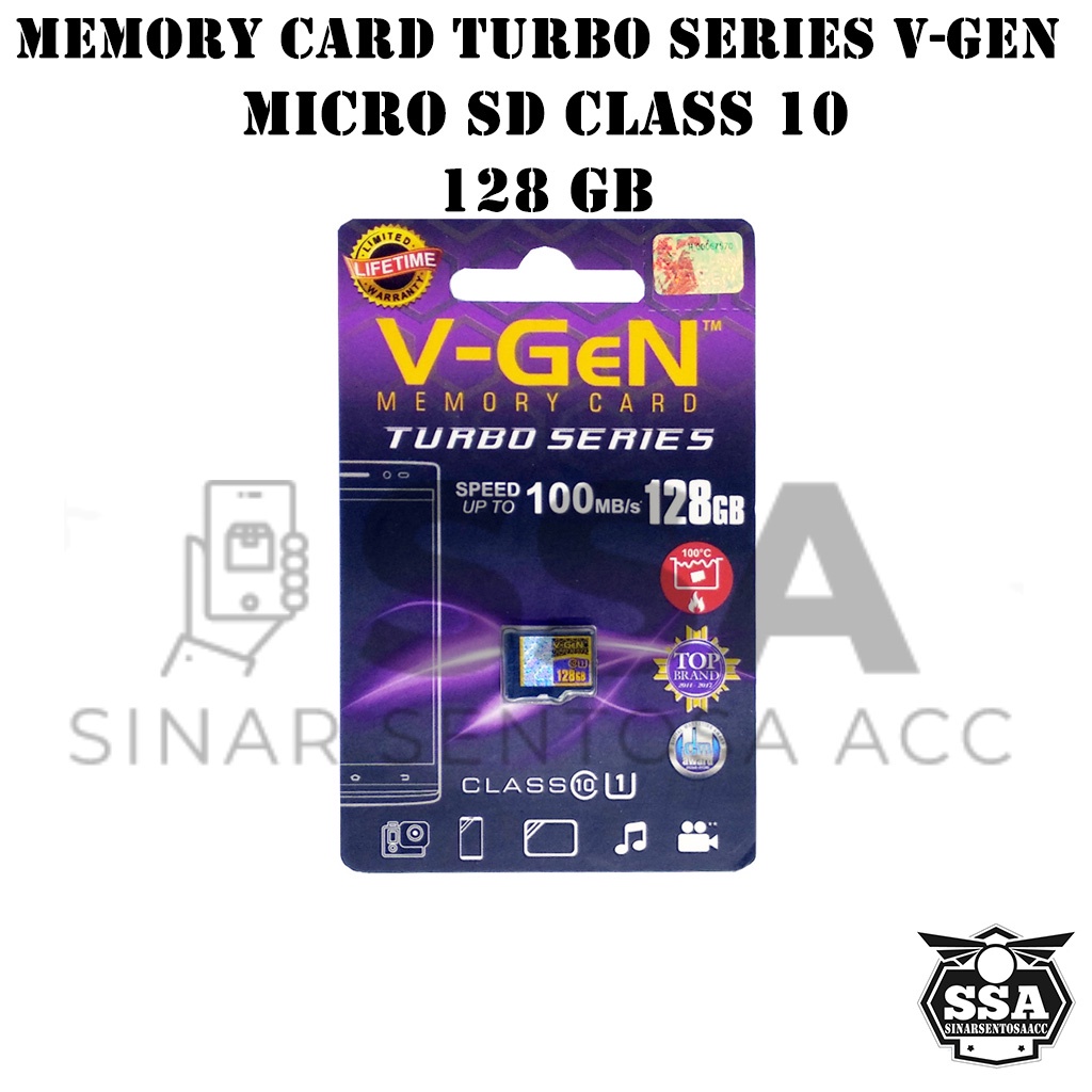 Micro SD V-GEN Turbo 8GB 16GB 32GB 64GB 128GB VGEN Class 10 Turbo Series TurboSeries Memory Card Original MicroSD Kartu Memori Hp Handphone Ori Murah Class10