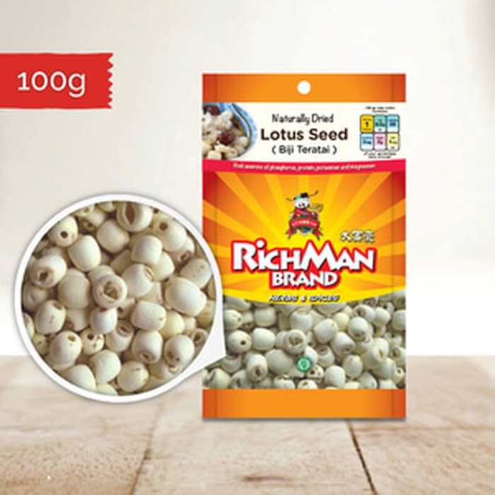 

Richman Brand Lotus Seed (Biji Teratai Putih) 100 Gr / Benih Teratai / Biji Teratai