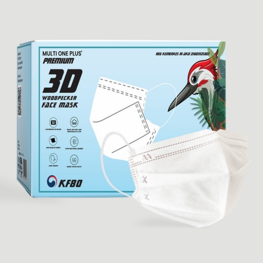Masker Multi One Plus KF80 3ply - Masker Woodpecker Bukan KF94 isi 20