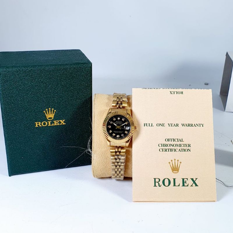 ( BISA COD ) ROLEX Jam Tangan Wanita Datejust Tanggal Aktif Y70K21 Rantai Stainless Free Baterai & B