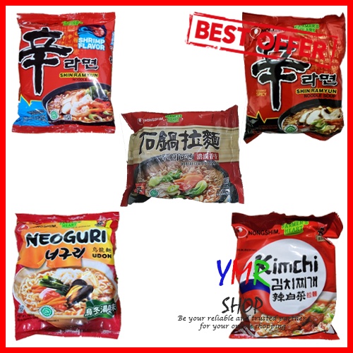 

Mie mi instan Korea kimchi ramen neoguri udon mushroom shrimp claypot Nongshim Halal MUI (Pack)