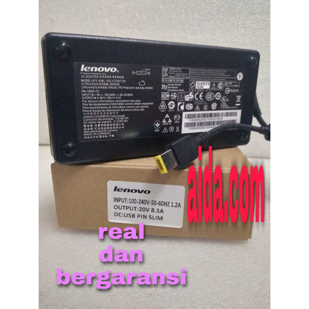 Adaptor Charger Laptop Le T440P W520 W530 P50 20En 20Core 20V 8.5A 170W Usb