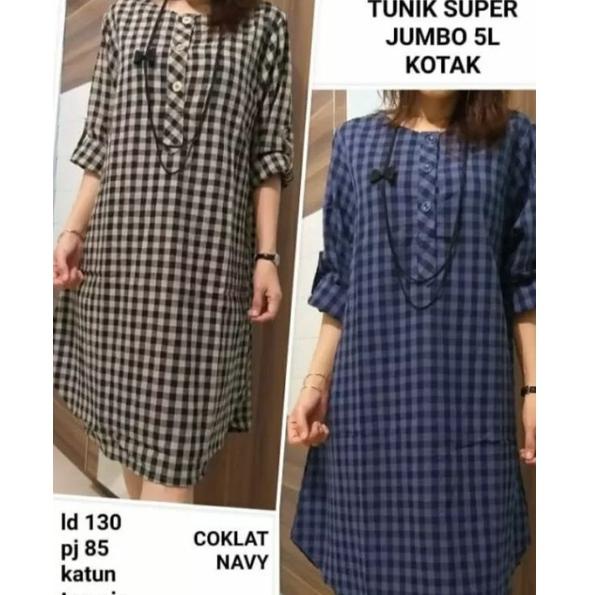 tunik kotak wanita jumbo terbar/tunik kotak wanita jumbo  ▫ ABA.332525