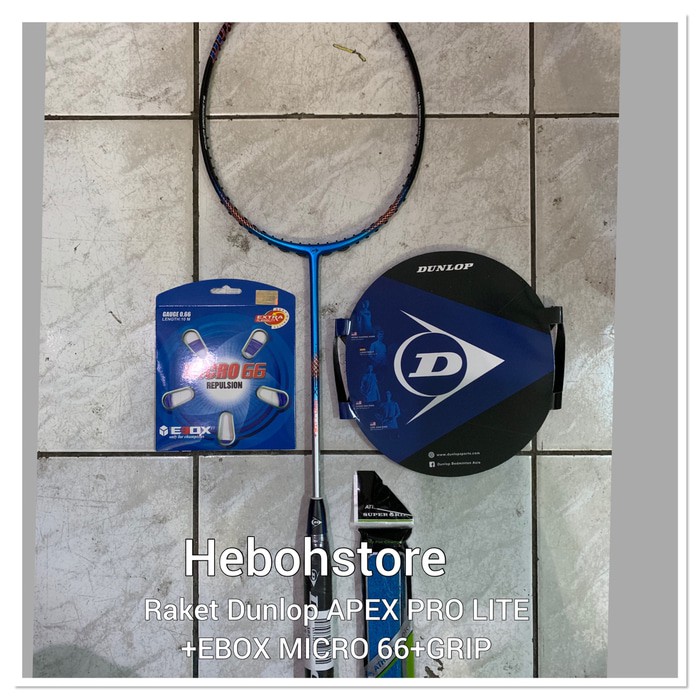 Promo Promo Raket Badminton Dunlop APEX PRO LITE +SENAR EBOX MICRO 66+GRIP Berkualitas