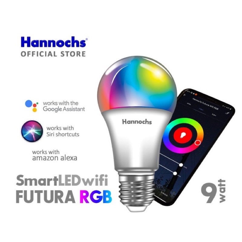 Bohlam Hannochs Futura 9 watt lampu smart wifi RGB