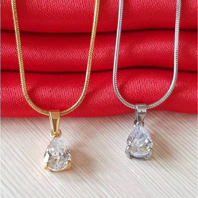 Kalung+liontin titanium asli stainless steel