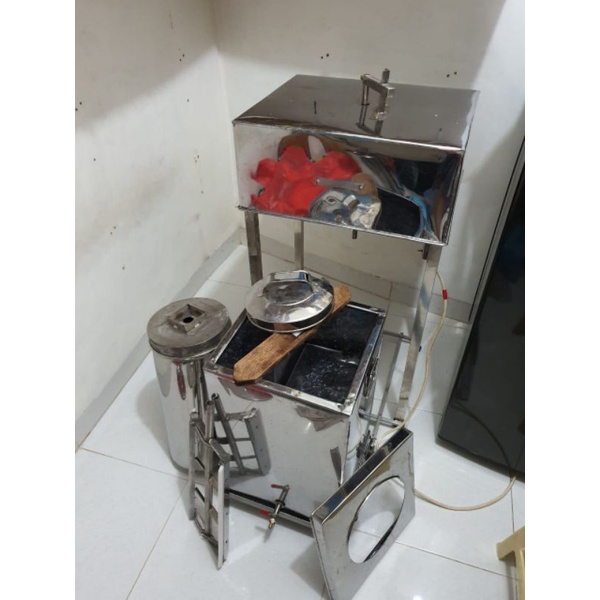 Mesin Es Krim Es Puter Otomatis 15 Liter Lengkap dengan Pengaduk