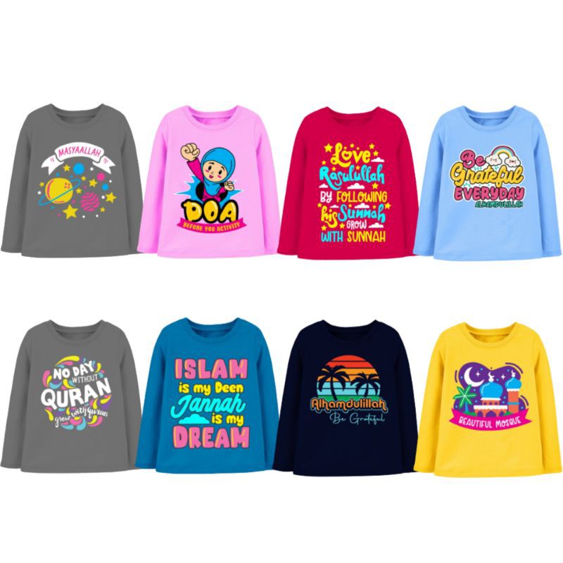 Kaos Anak Perempuan Muslim Lengan Panjang Teeskids