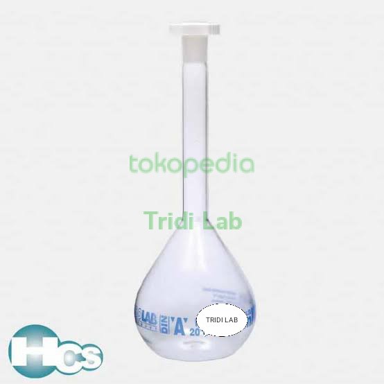Volumetric Flask Class A 200 ml Blue Scale Germany - Labu Ukur 200ml