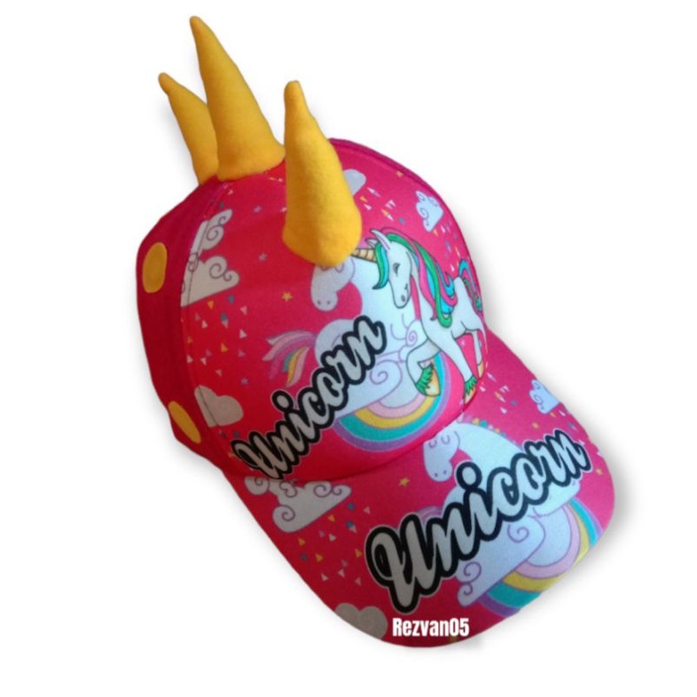 TOPI ANAK KARAKTER BOBOIBOY TANDUK,TOPI ANAK PRINT DEPAN ,TOPI ANAK USIA 2-7TAHUN-UNICORN