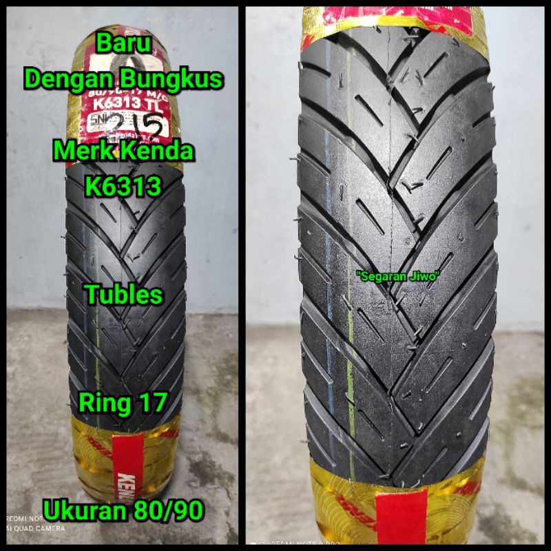 Ban Tubles motor ring 17 ukuran 80/90 setara dengan ukuran 2.75 Merk kenda Ban belakang Honda supra