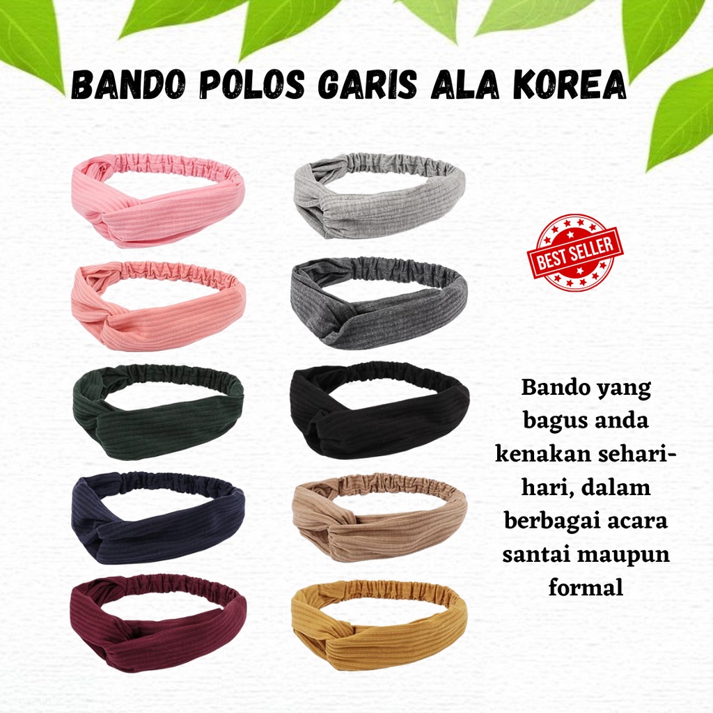 TERBARU!! BANDO POLOS GARIS ALA KOREA BANDANA SIMPEL