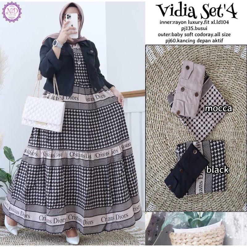 MAXY DRESS VIDIA SET / DRESS MUSLIM / DRESS PANJANG / LONG DRESS / GAMIS