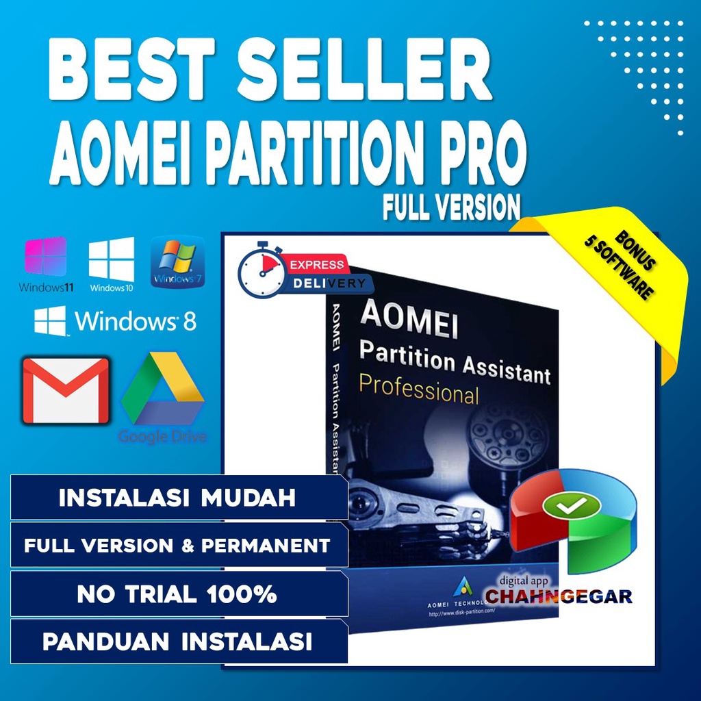 AOMEI Partition Assistant 2023 Full Version Lisensi Lifetime Software Untuk Mengatur Partisi Hardisk Laptop / Komputer