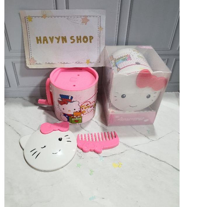 

Terjangkau - serutan meja HelloKitty ada kaca dan sisir/serutan putar/rautan meja Hello Kitty 한