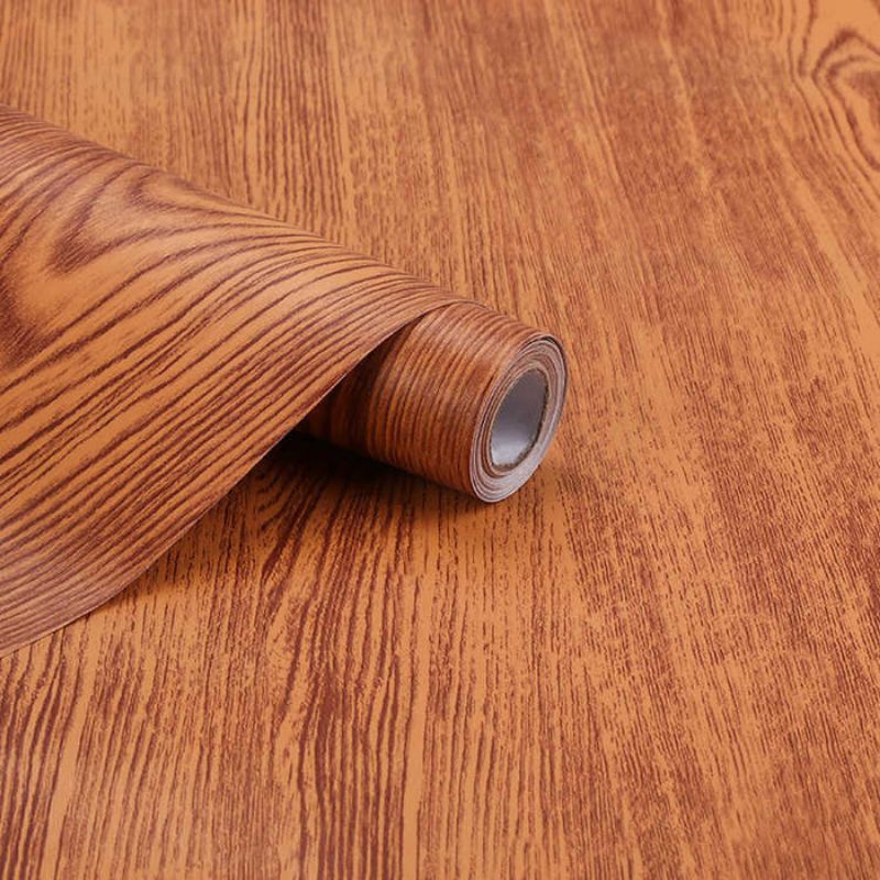 Wallpaper Sticker Dinding Serat Kayu Coklat Muda
