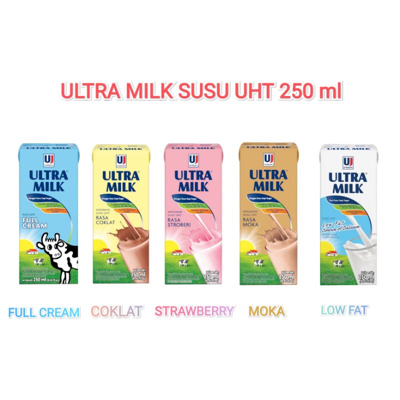 

ULTRA MILK SUSU UHT 250 ml / Karton isi 24 PC