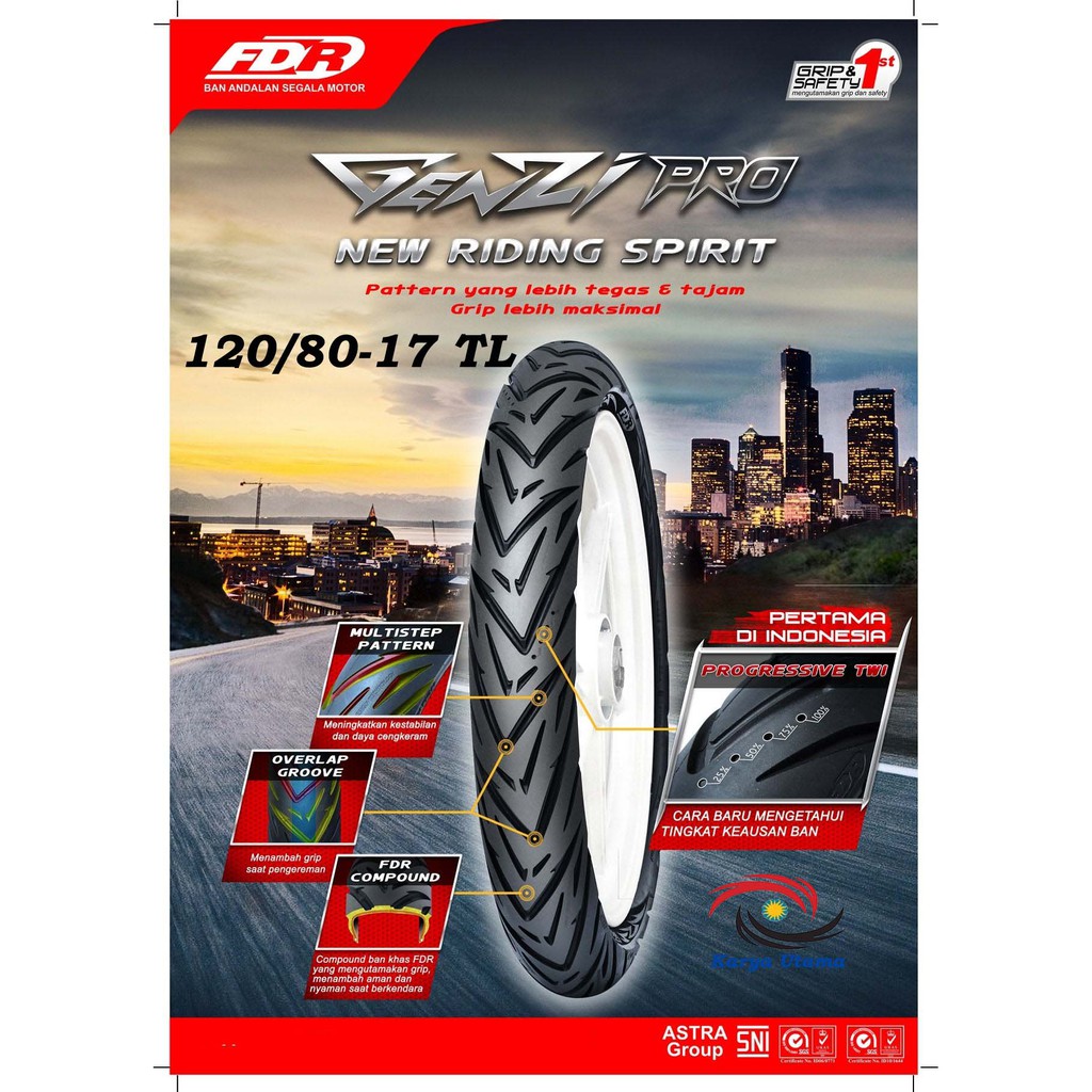 Ban Luar Federal FDR 120/80-17 120/80 Ring 17 Tubeless Tubless Tubles