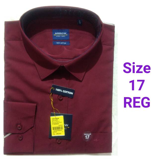 Kemeja Panjang ARROW Size 17 Regular Marun