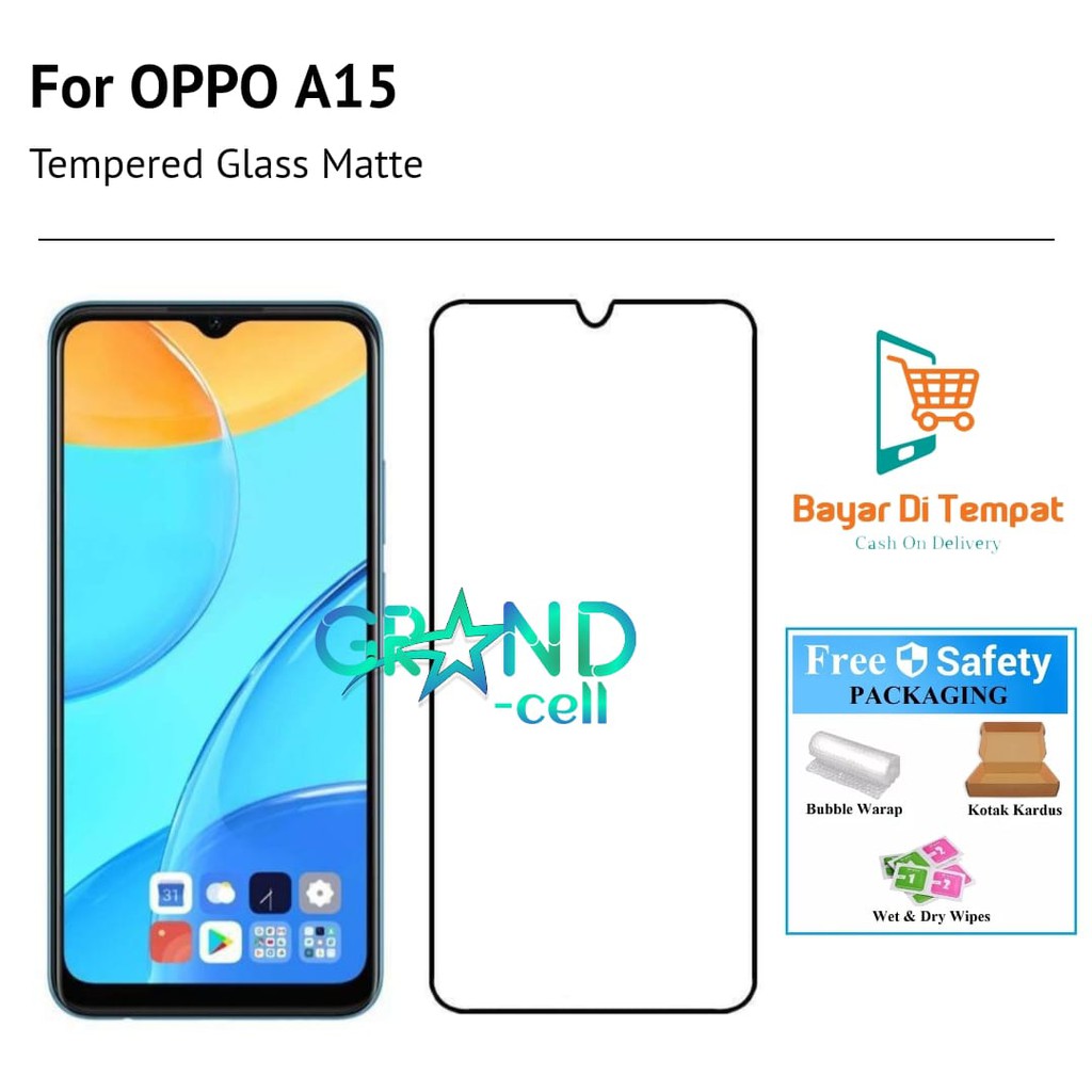 Tempered Glass HP For OPPO A15 Full Screen Guard List Hitam