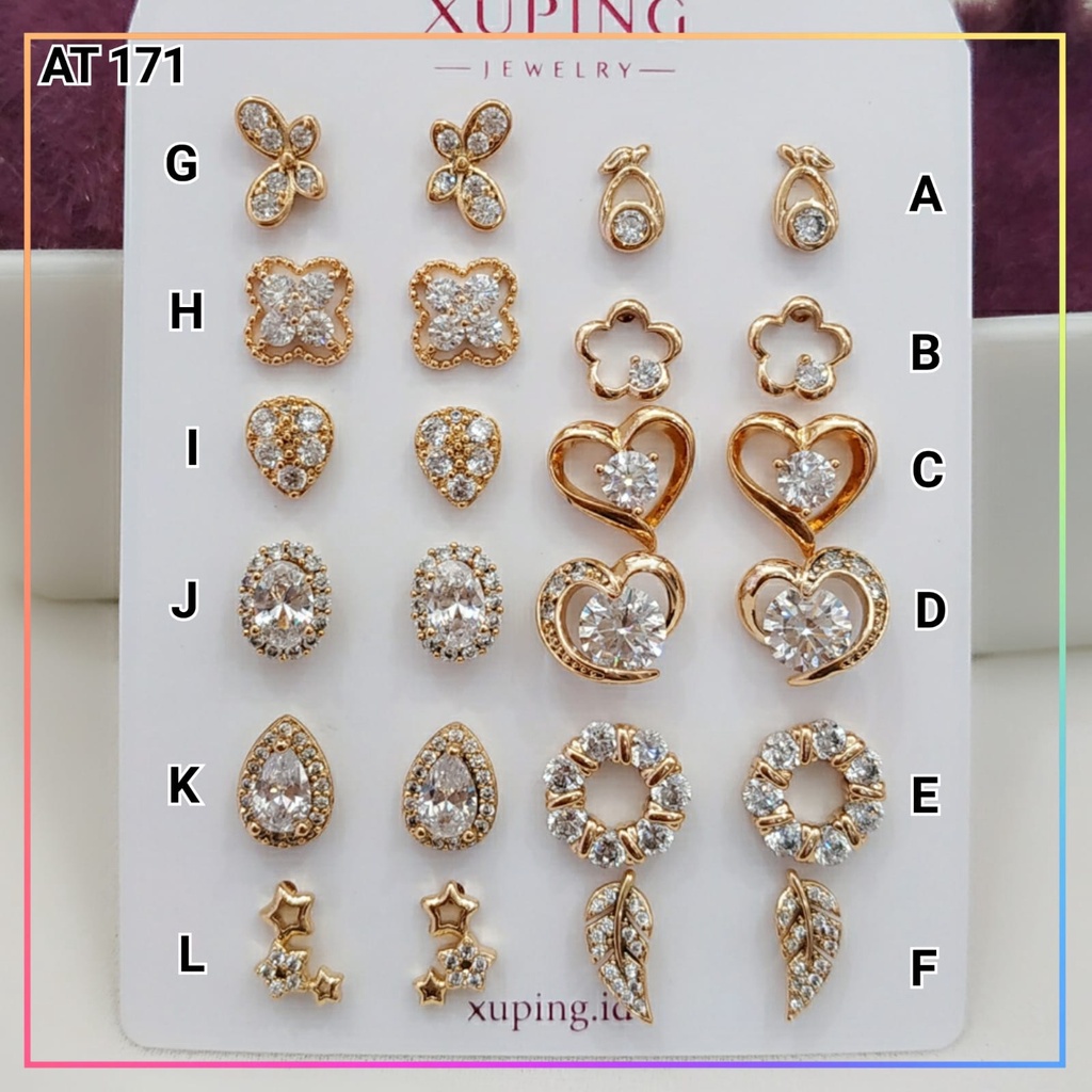 Anting Ori Xuping Anting Tusuk Dewasa Premium Daun Perhiasan Lapis Emas Gold AT 171