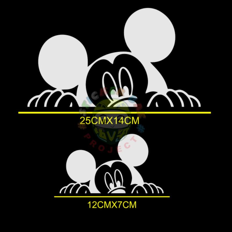 Sticker kartun mickeymouse cuting sticker laptop mobil motor kaca variasi 1warna mickimos