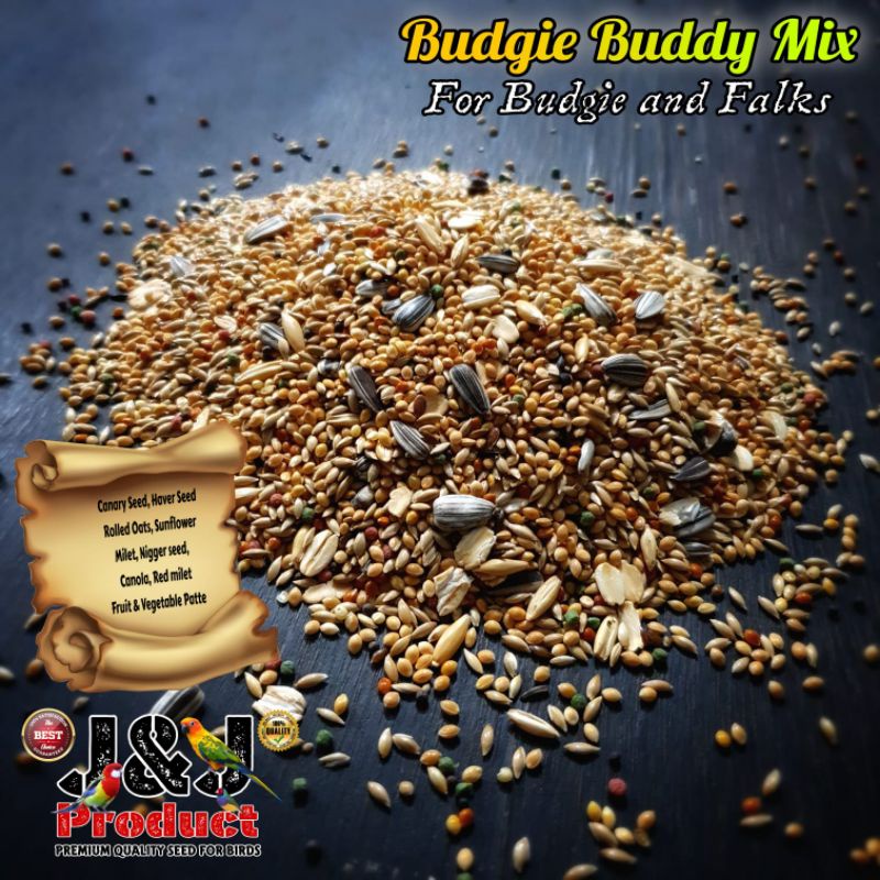 J&J Budgie Buddy Mix Pakan Parkit Pakan Falk Budgie 1 Kg