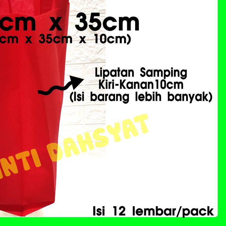 

✤ Tas Spunbond Goodie Bag Non Wooven Handle Lipat Samping 25x35+10 (isi 12lembar/1Lusin) HLS ⅎ