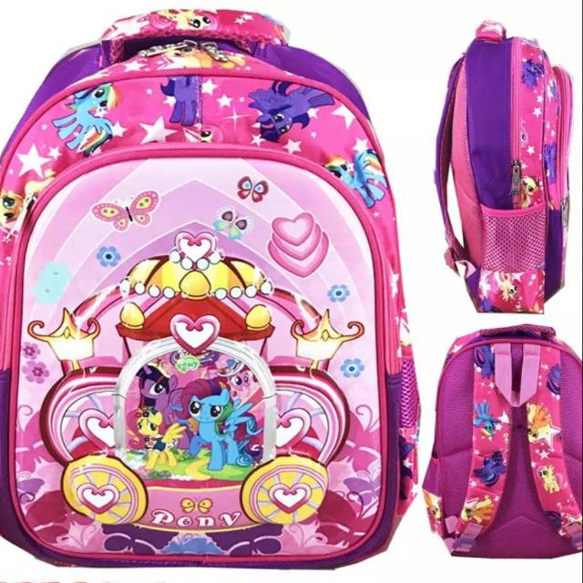 Tas Ransel Sekolah Anak My Little Pony 6D Timbul
