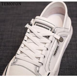 Temofon 2021 Sepatu  Sneakers  Bertali Bahan Kulit Pu Warna  