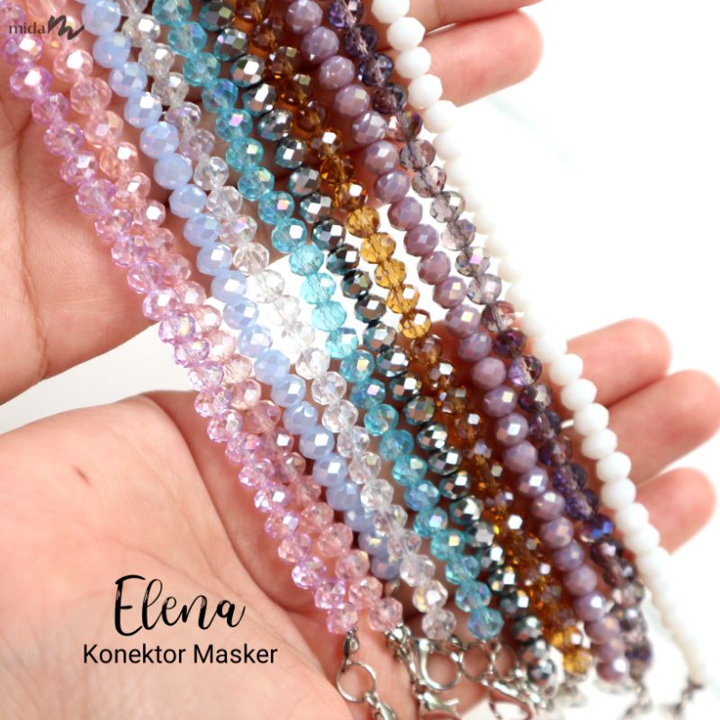 ELENA KONEKTOR MASKER TERLENGKAP / KONEKTOR KRISTAL / KONEKTOR MASKER MURAH / TALI HIJAB / KONEKTOR 