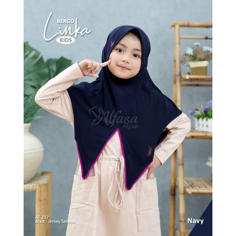 Hijab kids terbaru, Bergo Linka kids, Alfasa