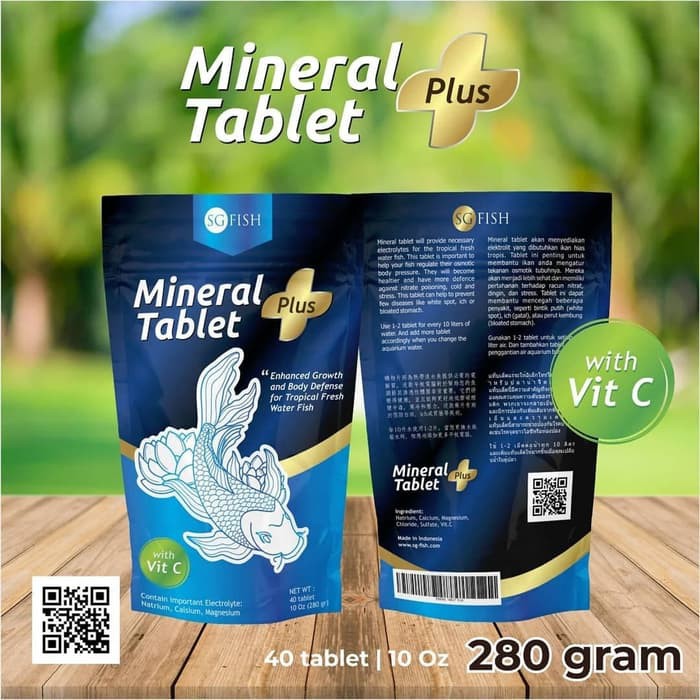 SG FISH - MINERAL TABLET PLUS With Vitamin Vit C Garam Ikan 40 Tablet 280 Gram 280gram 280gr