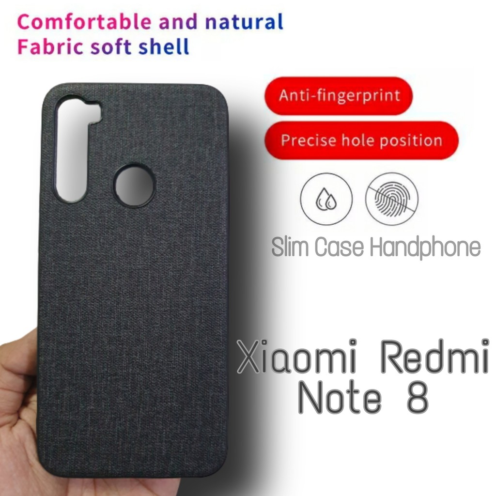 PROMO Case Kain REDMI NOTE 8  Hard Case Cloth Matte Phone Case Breathable