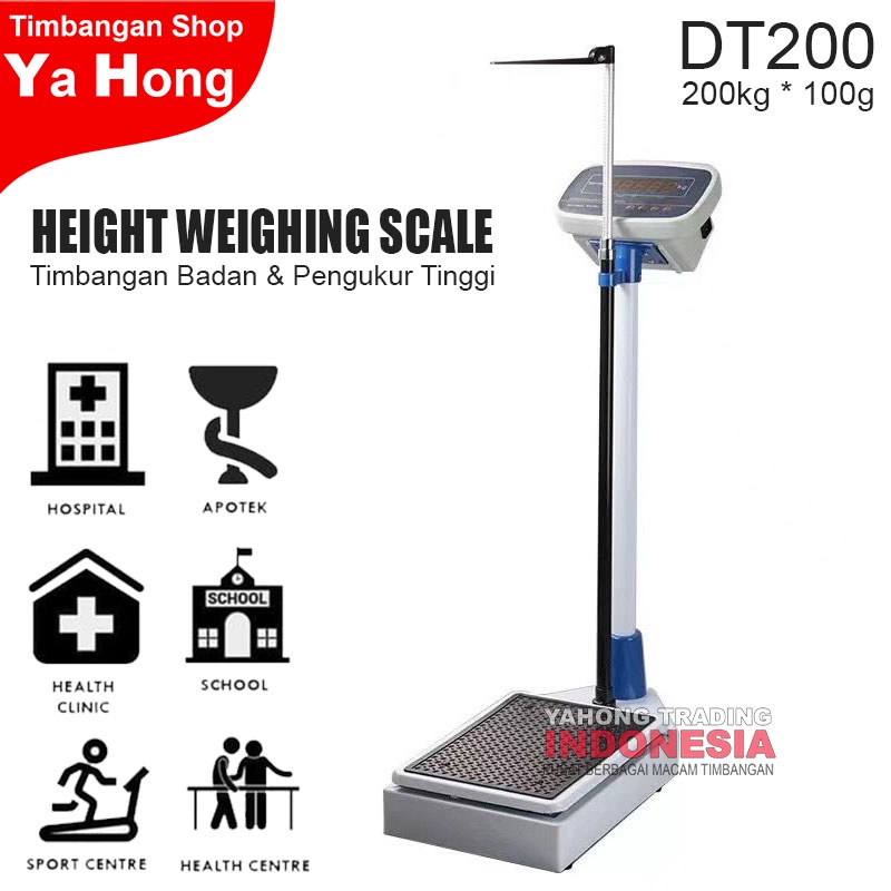 Height Weighing Scale 200kg Timbangan Badan Dan Pengukur Tinggi