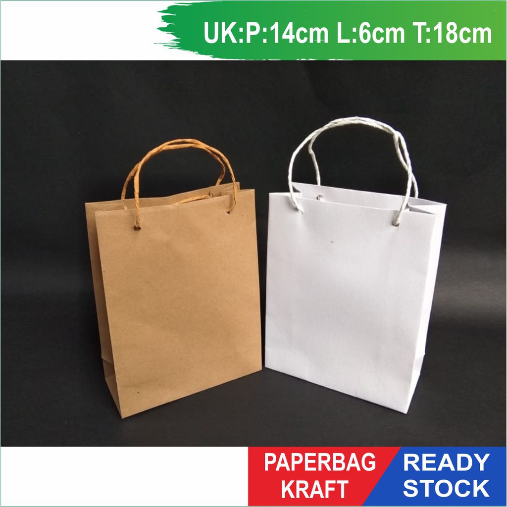 

Paperbag Kraft Putih Polos Ready Stock
