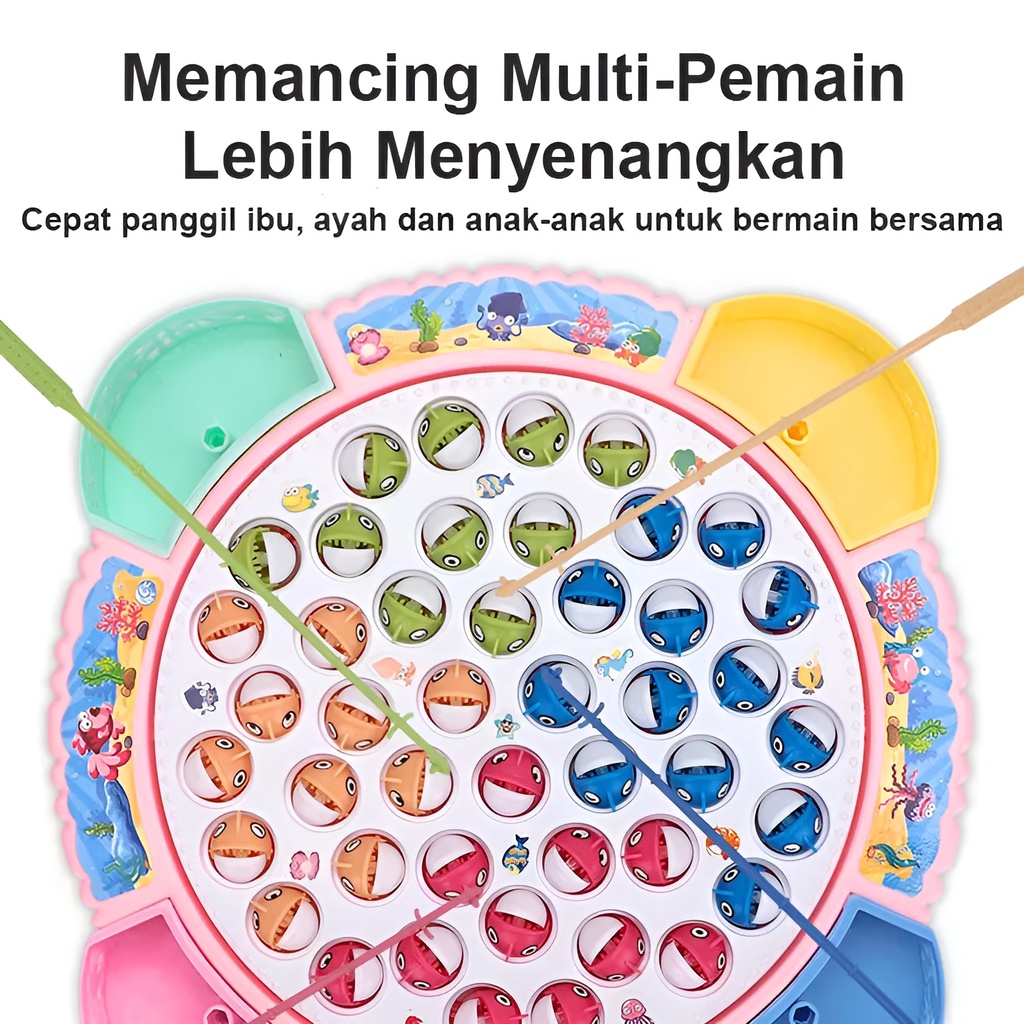 44pcs Fishing Game Jumbo | Mainan Seru Untuk Keluarga | Mainan Pancing Ikan Anak | Mainan Pancingan Magnet Ikan