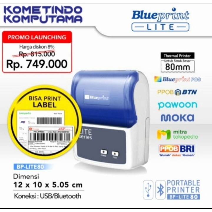 78x100x1 Line 40mm isi 90 Direct Thermal Sticker BLUEPRINT 78x100x1 Line 40mm isi 90 / Label Stiker