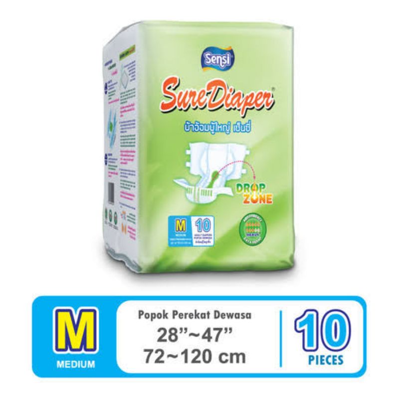 SENSI POPOK DEWASA PEREKAT | SENSI SURE DIAPER S11/M10/L8/XL6