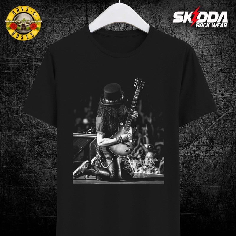 T Shirt Kaos Band Rock GNR SLASH - 03 - Premium Black NSA