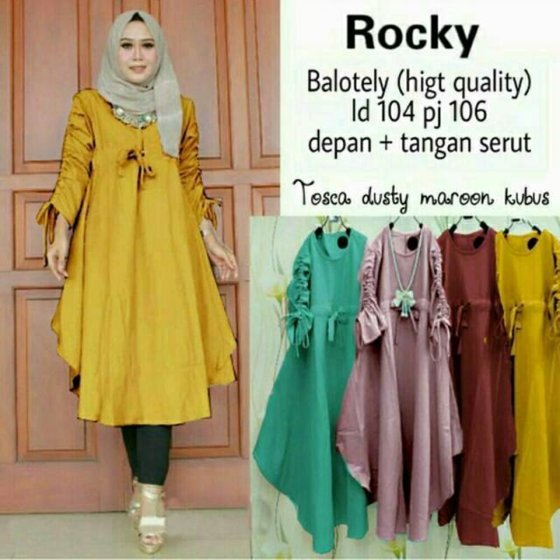 Rocky tunik pakaian wanita fashion muslim