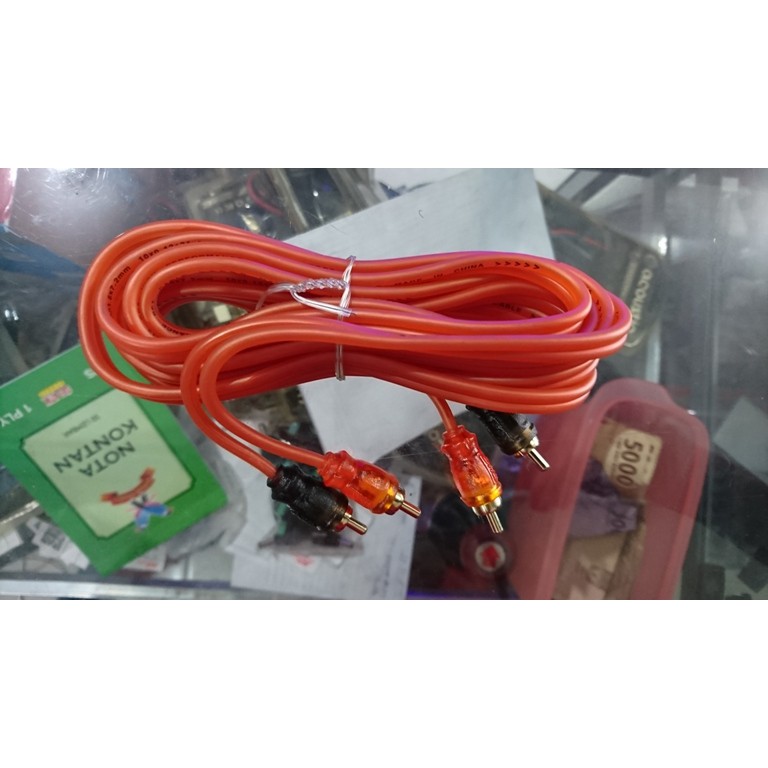 KABEL RCA 2 JALUR AUDIO MOBIL 3METER DHD BERKUALITAS