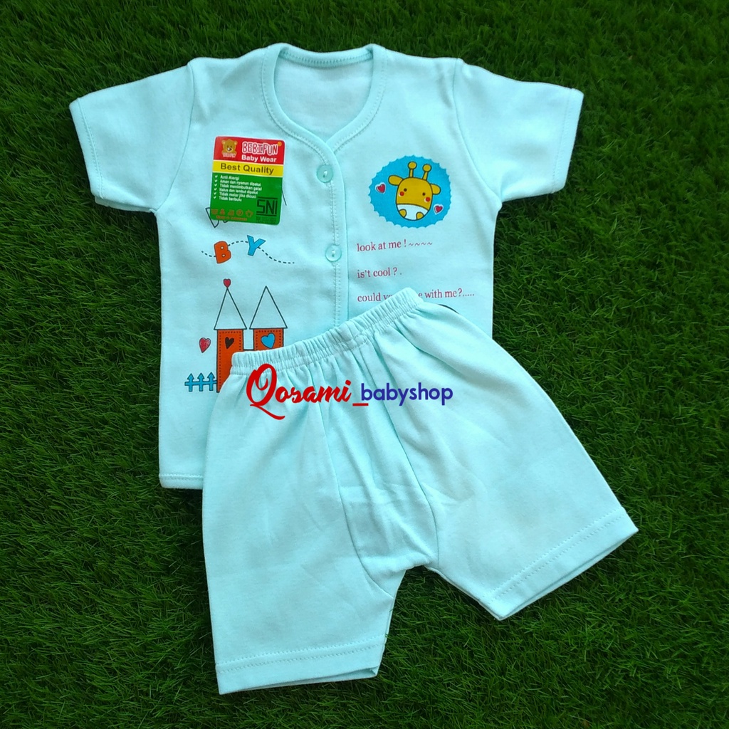 BABIFUN Setelan KANCING Pendek Newborn 0 - 3 Bulan SNI