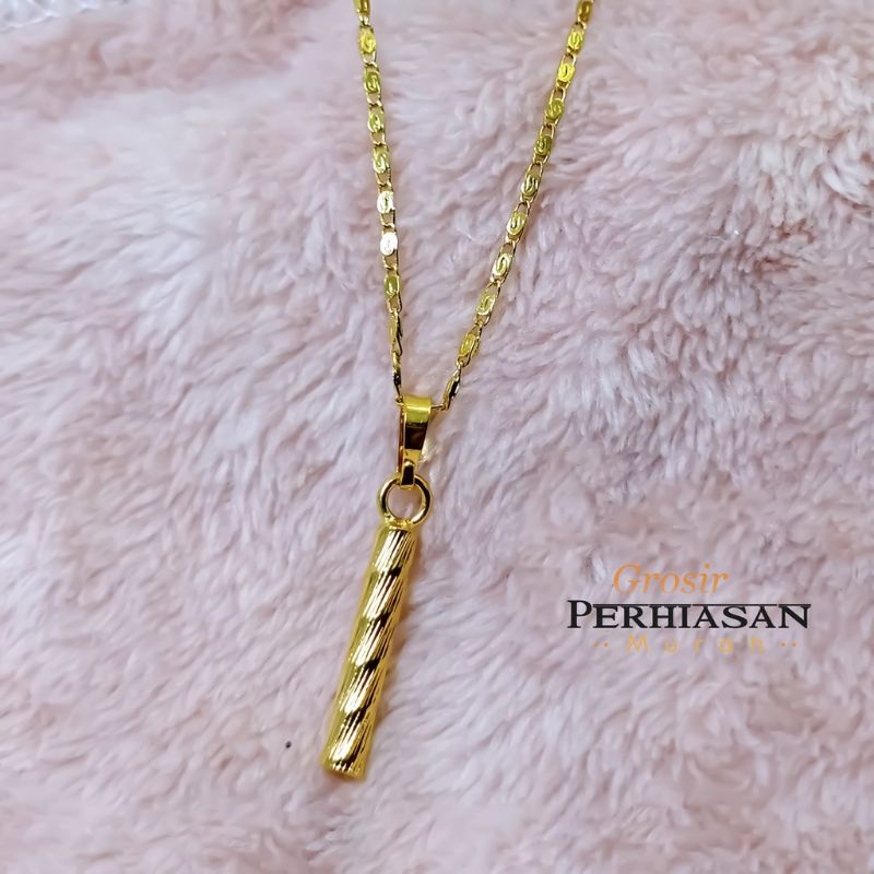 Kalung tempe 24k free liontin bambu xuping lapis emas