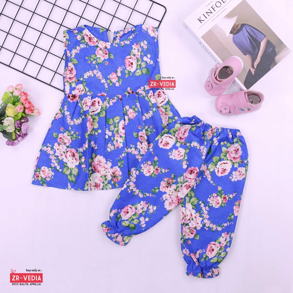 Set Nadhifa 3-5 Tahun / Setelan Baju Kensi Anak Perempuan Import Panjang Jogger Tidur Balita ZR Vedia