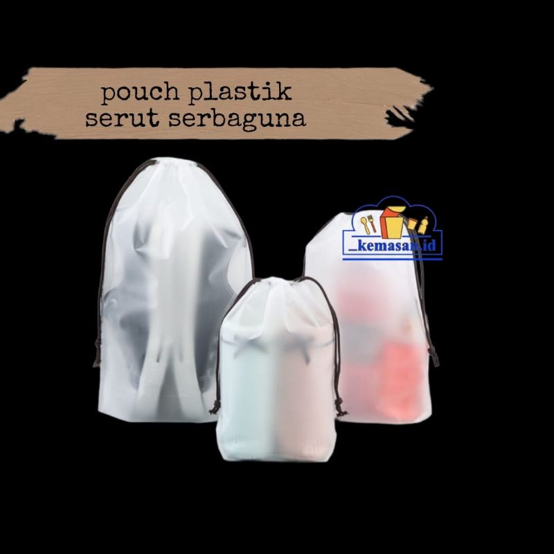 POUCH PLASTIK SERUT SERBAGUNA POLOS PUTIH