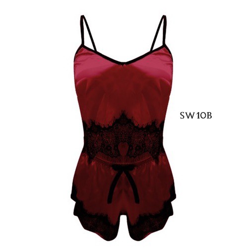 [PRODUK FAVORIT] LINGERIE SEXY BAJU TIDUR WANITA DEWASA SLEEPWEAR MAROON SW10B