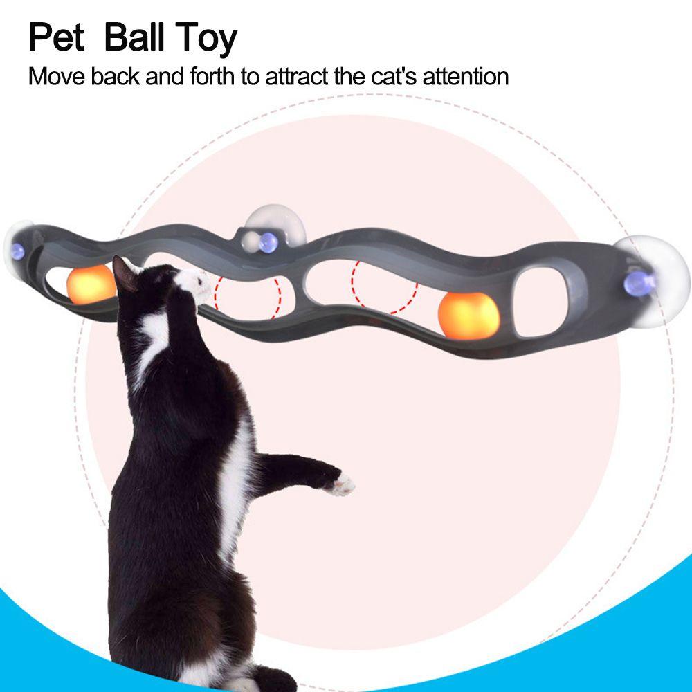 Solighter Tenis Meja Sucker Window Cat Aksesoris Produk Mainan Hewan Peliharaan Dengan Tabung Bola Track Game Pet Ball Toy